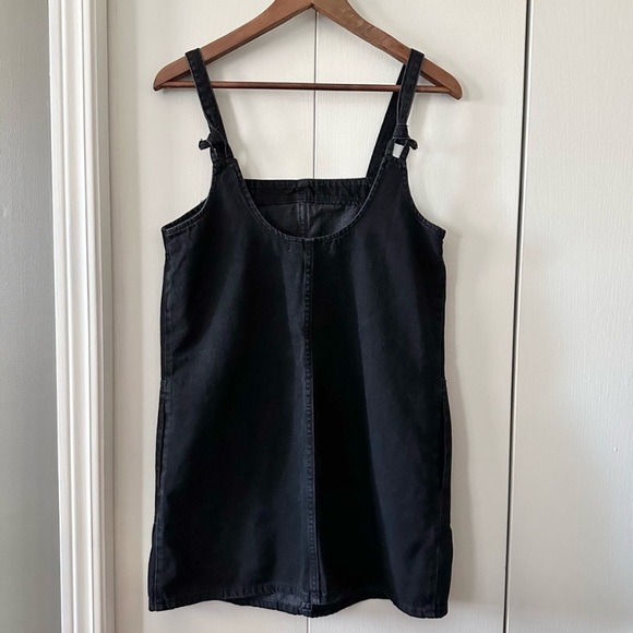 MNG by Mango Black Denim Overall Dress Size Small - Picture 6 of 10
